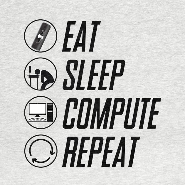 Eat Sleep Compute Repeat by 7-Bit Gaming